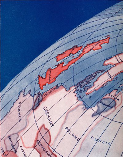 Las Islas Británicas y el norte de Europa a las 6am en el día de solsticio de verano, 1935 de Unbekannt