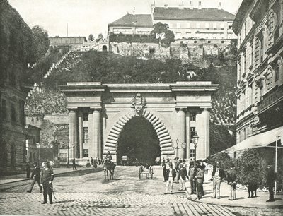 El Túnel del Castillo de Buda, Budapest, Austria-Hungría, 1895 de Unbekannt
