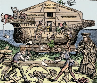La construcción del arca supervisada por Noé, 1493, 1903 de Unbekannt