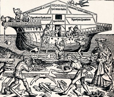 La construcción del arca supervisada por Noé, 1493, 1903 de Unbekannt