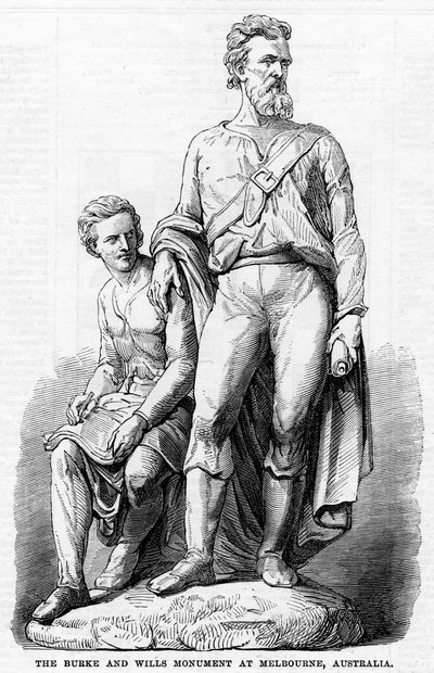 El Monumento de Burke y Wills en Melbourne, Australia, 1865 de Unbekannt
