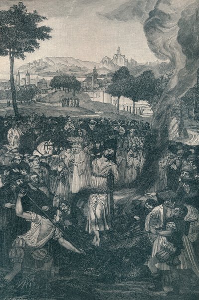 La Quema de John Huss por el Concilio de Constanza, 6 de julio de 1415, 1907 de Unbekannt
