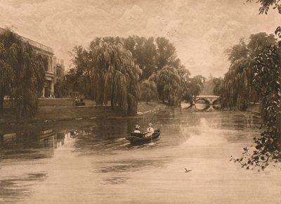 El Cam en Cambridge con el Trinity College, 1902 de Unbekannt