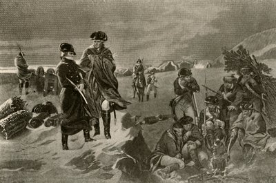 El campamento en Valley Forge. Capas de oficiales y mantas holandesas para soldados, c1777, 1937 de Unbekannt