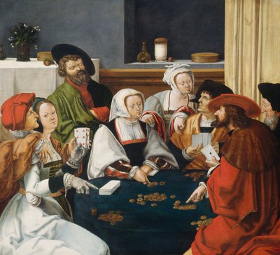 Los jugadores de cartas, probablemente c. 1550-1599 de Unbekannt
