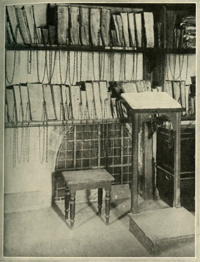 La Biblioteca Encadenada de la Iglesia Ministerial en Wimborne, en Dorset, c. 1948 de Unbekannt