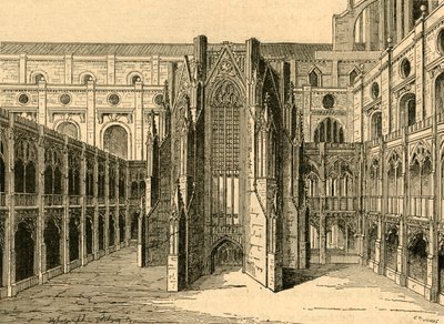 La Sala Capitular de la Antigua San Pablo, de una vista de Hollar, 1897 de Unbekannt
