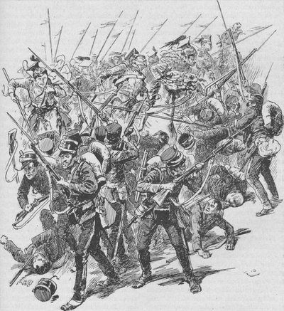 La carga de los lanceros austriacos, 1902 de Unbekannt