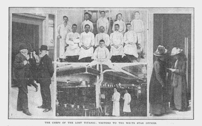 Los chefs del Titanic perdido y visitantes a las oficinas de White Star, 20 de abril de 1912 de Unbekannt