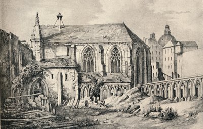 La iglesia y el claustro del Colegio de Cluny en 1824, 1915 de Unbekannt