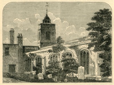 La Iglesia de Allhallows, Barking, en 1750, c1872 de Unbekannt