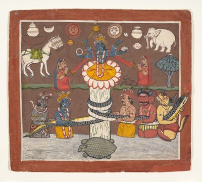 El batido del océano de leche, ca. 1780-90 de Unbekannt