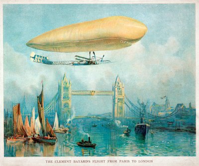 El vuelo del Clement-Bayard de París a Londres, c 1908 de Unbekannt