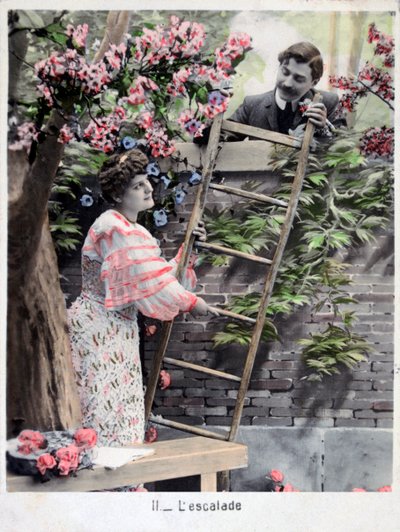 La escalada, postal francesa vintage, c1900 de Unbekannt