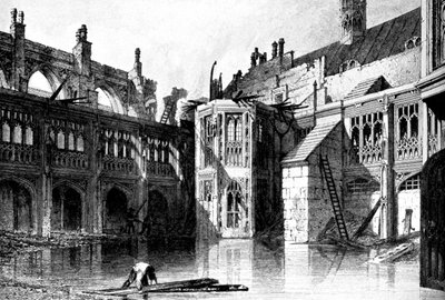 El Claustro, Capilla de San Esteban, Palacio de Westminster, 1834 c. 1905 de Unbekannt