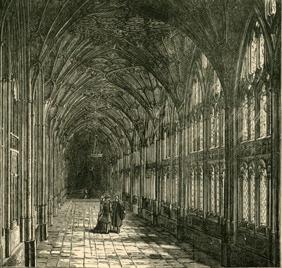 Los claustros de la Catedral de Gloucester, 1898 de Unbekannt