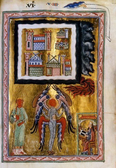 La finalización del Cosmos Visión de Liber Divinorum Operum, ca 1220-1230 de Unbekannt
