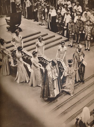 La ceremonia de coronación en la abadía: La procesión de las reinas, 1937 de Unbekannt