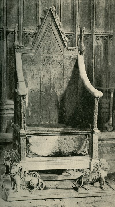 La silla de coronación, conteniendo la piedra antigua, 1902 de Unbekannt