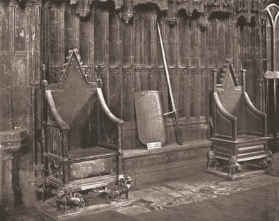 La silla de coronación en la Abadía de Westminster, Londres, 1894 de Unbekannt