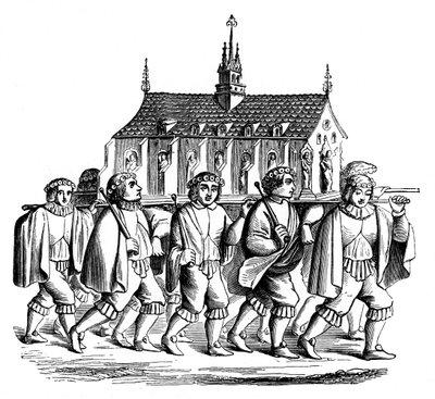 La Corporación de los Orfebres de París llevando el Santuario de Santa Genoveva, siglo XVII, 1870 de Unbekannt