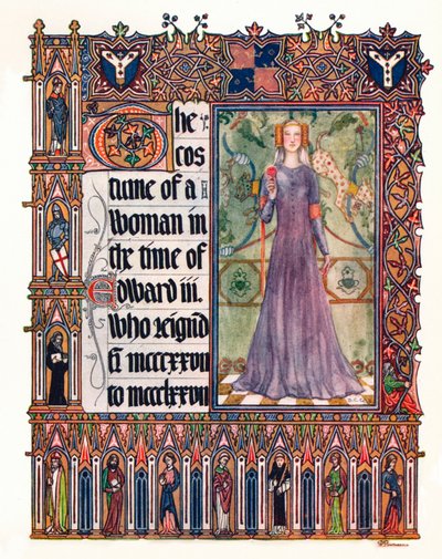 El traje de una mujer en el reinado de Eduardo III, c. 1353 de Unbekannt
