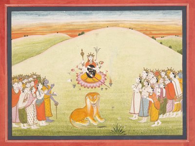 La Creación de Durga: Página de un Markandeya Purana Disperso, ca. 1810-20 de Unbekannt