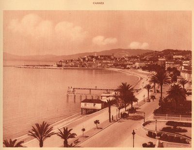 La Croisette y Mont Chevalier, Cannes, 1930 de Unbekannt