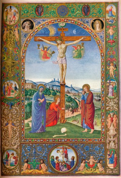 La Crucifixión: con la Virgen, María Magdalena y San Juan, c. 1500, 1937 de Unbekannt