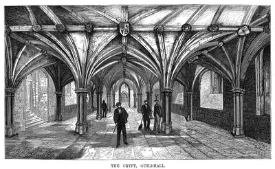 La cripta, Guildhall, Ciudad de Londres, 1886 de Unbekannt