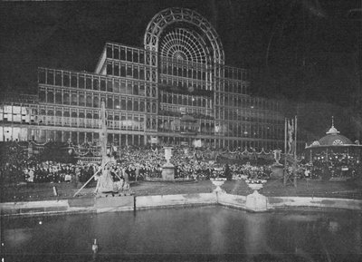 El Palacio de Cristal iluminado por Brock, 1900 de Unbekannt