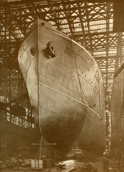 El Cunard Aurania 14,000 toneladas en los astilleros de Newcastle-On-Tyne, c1930 de Unbekannt