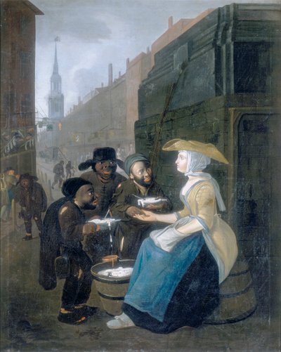 El vendedor de cuajada y suero, Cheapside, c. 1730 de Unbekannt