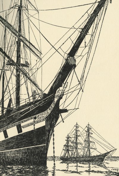 El Cutty Sark en el Puerto de Falmouth de Unbekannt
