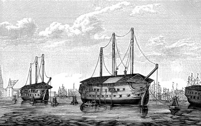 Los barcos prisión daneses Dronning Maria y Waldemar en Copenhague, 1848-1849 de Unbekannt