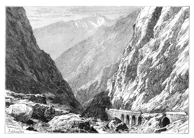 El desfiladero de Darial en la frontera Rusia-Georgia de Unbekannt