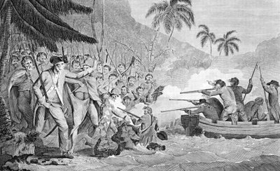 La muerte del Capitán James Cook el 14 de febrero de 1779 de Unbekannt