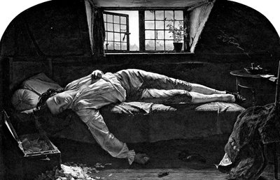La muerte de Chatterton, 1856 de Unbekannt
