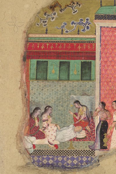 La Muerte del Rey Dasharatha, el Padre de Rama, Folio de un Ramayana, ca. 1605 de Unbekannt
