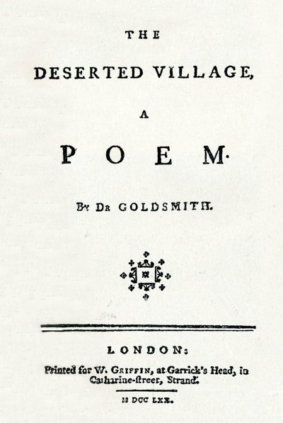 El pueblo abandonado, un poema, c1770 de Unbekannt