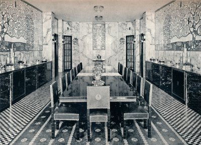 El comedor del Palacio Stoclet, Bruselas, Bélgica, c. 1914 de Unbekannt