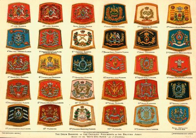 Los estandartes de tambor de los regimientos de caballería del ejército británico, 1902 de Unbekannt