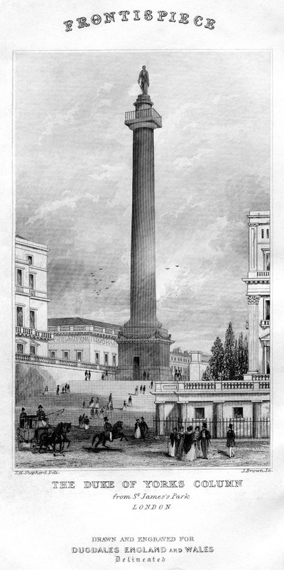 La columna del Duque de York desde el parque St James, Westminster, Londres, siglo XIX de Unbekannt