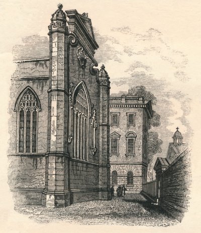 El extremo este de la capilla del colegio, Peterhouse, Cambridge, siglo XIX de Unbekannt