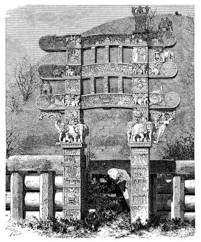 La puerta este del Tope de Sanchi, India, 1895 de Unbekannt