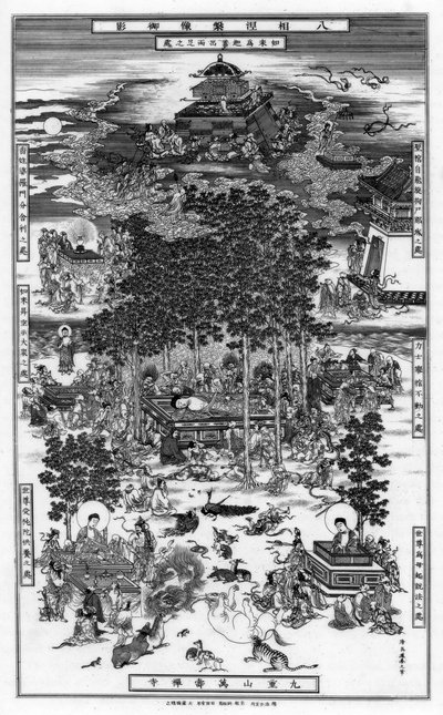Los ocho incidentes del Nirvana de Sakyamuni, siglo XVIII, 1886 de Unbekannt