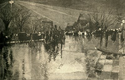La Luz Eléctrica en Madison Square, Nueva York, en una Noche Nublada, 1882 de Unbekannt