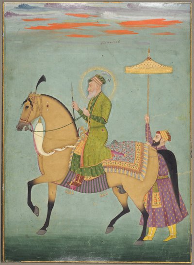 El Emperador Alamgir reinó 1658-1707 a caballo, c. 1690-1710 de Unbekannt
