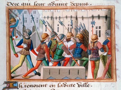 Los ingleses siendo expulsados de París, abril de 1436, 1484 de Unbekannt