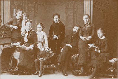 La familia del coleccionista, mecenas y fundador de la galería Pavel Tretyakov de Unbekannt